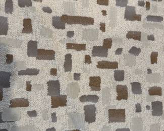 Designer Cream Chenille Fabric With Silk? Patches In Gray/taupe/Brown (1.6 Yards) 