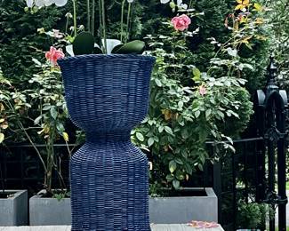 Blue wicker planter - orchids not included