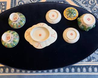 Assorted hand painted bok choy tabletop and decor items