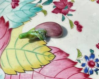 Mottahdeh Tobacco Leaf Eggplant Tureen, Norman Rockefeller Limited Edition. Pristine condition, in original boxes. 3 Available. $895 per set firm.