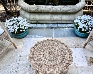 Rattan side tables, assorted shapes and sizes.