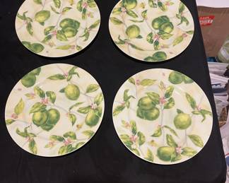 Vintage Williams Sonoma key lime plates, set of 4