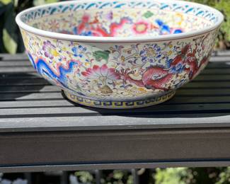 Vintage Hand painted dragon sink basin