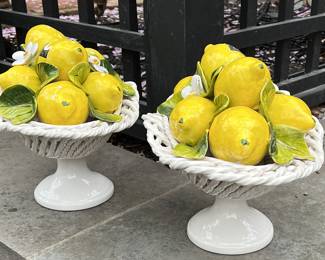 Lemon majolica style compte displays, Made in Italy