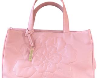 Anne Fontaine pink leather purse with embroidered flower