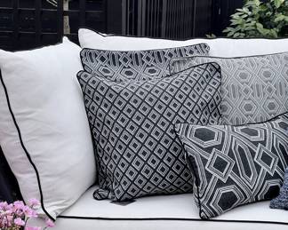 Large selection of Restoration Hardware Outdoor/Indoor decorative pillow covers - all brand new (most with tags). Retail $180-$320 each cover. Deeply discounted.