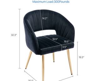 2 NEW in BOX Black Velvet Occasional Chairs