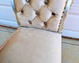 NEW in BOX - Gold Velvet Upholstery with Added Bling on the Backrest of Chair
