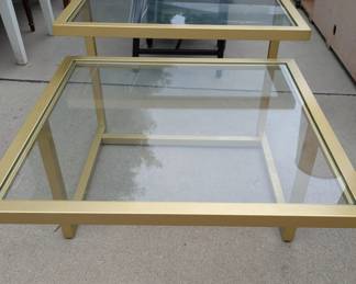 MCM Coffee Table - Gold Base with Glass Tops