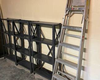 small shelving and ladder gotta go!