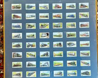 Framed English stamp collection