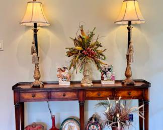 Theodore Alexander burled acacia console