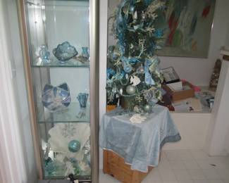 Chrome curio cabinet