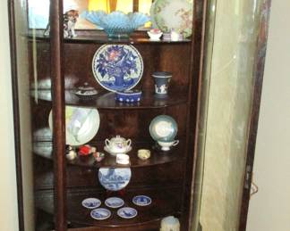 Antique Curved Front Curio