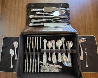 Gorham Chantilly sterling silver flatware and other sterling silver souvenir spoons, early coin silver, etc.