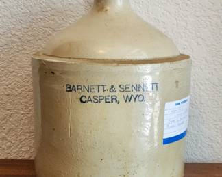 RARE early Casper, Wyoming whiskey jugs advertising Casper saloons.