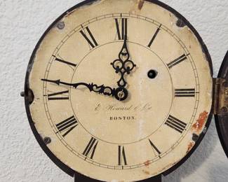 Antique E. Howard #5 banjo clock. Early 19th century. The clock does not run and has been modified, but has many original components.