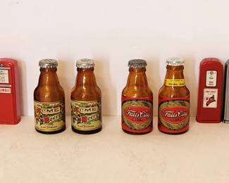 Salt & Pepper shakers advertising beer and gasoline