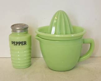 Jadite kitchen glassware & shakers