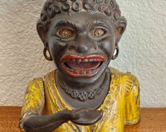 Antique 1869 JE Stevens Dinah mechanical bank in excellent working condition and original paint