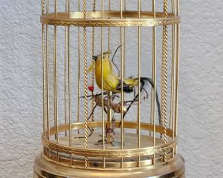 Singing bird in cage music box