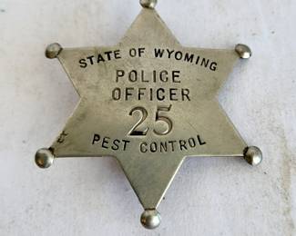 Wyoming Pest Control Police Officer Badge.