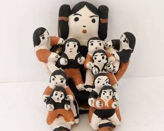 Cochiti Pueblo pottery storyteller doll signed Herrera