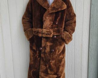 1920s man's lambskin collegiate stadium coat