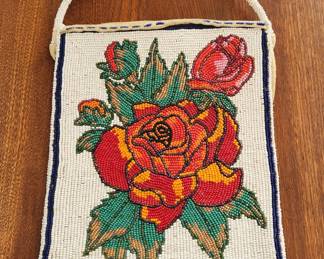 Beaded Shoshoni rose bag