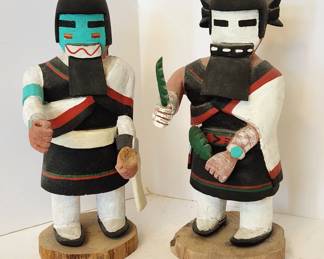Many Hopi kachina dolls
