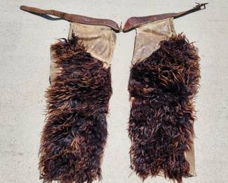 Antique cowboy wooly angora chaps
