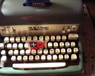 Allen vintage green typewriter