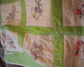 Embroidered baby quilt
