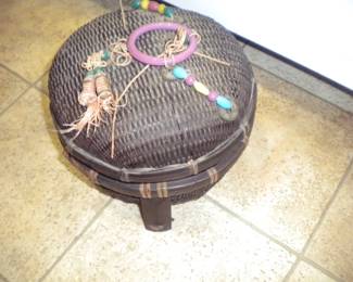 Antique sewing basket