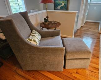 Gray Chair and Ottoman
