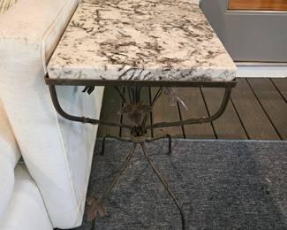 Marble Top Metal Base 12 inch x 15 inch