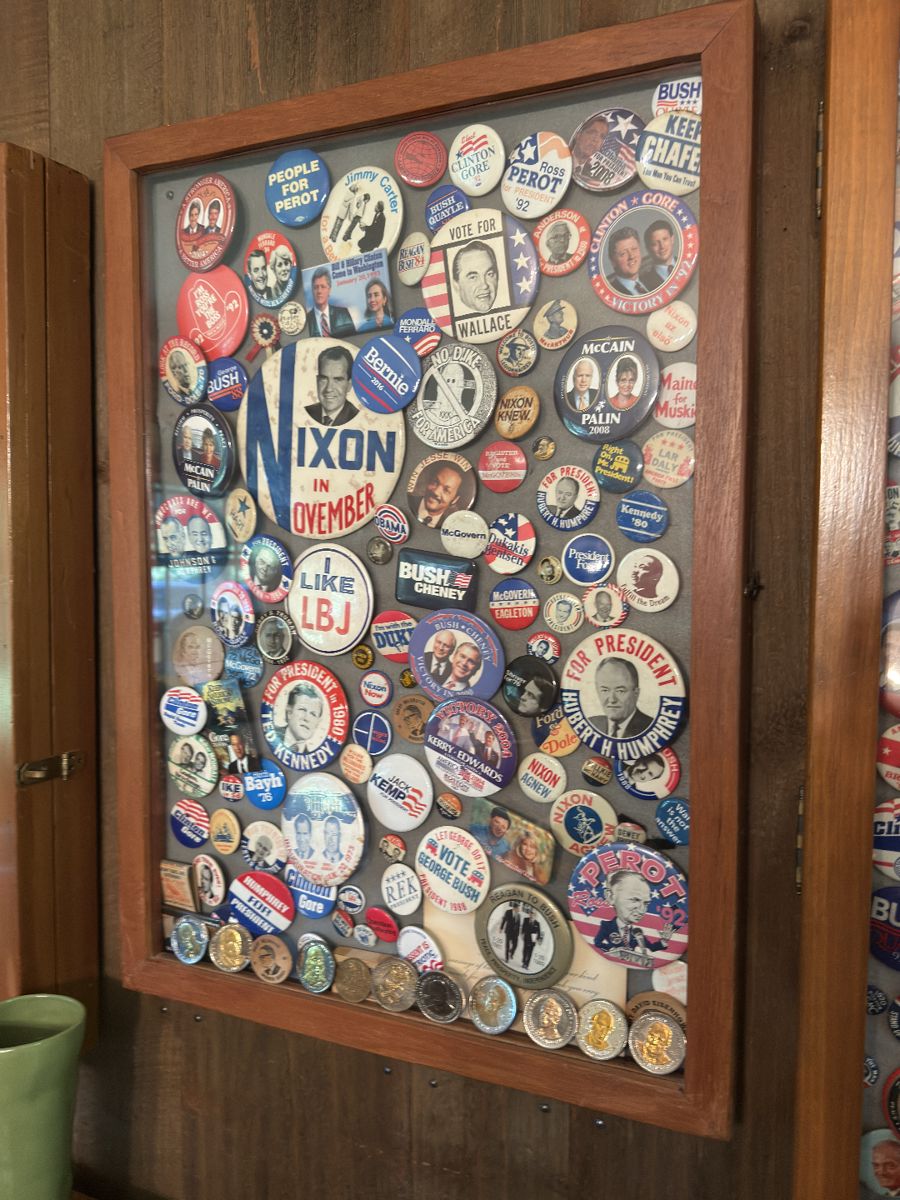 Political buttons from various generations