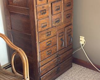 Tall oak card catalog 