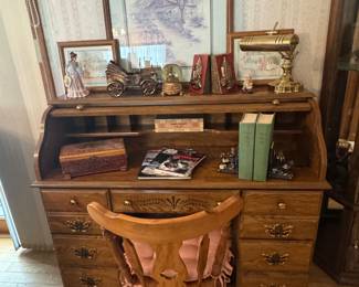 Roll Top Desk Chair and Misc