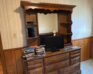 Wood Dresser with Mirror