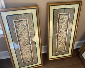 Chinese silk embroidered art