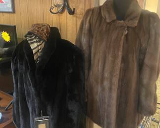 Black Gama Ranch Mink Coat and Vintage traditional Mink coat