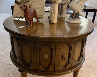 Vintage round drum table