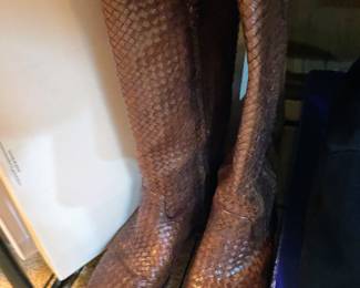 Cole Haan Tobacco Brown Basket Weave Boots 