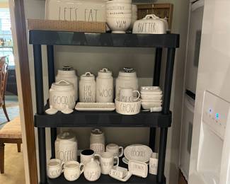 Large Selection of Rae Dunn Collection Tableware and Pet themed canisters