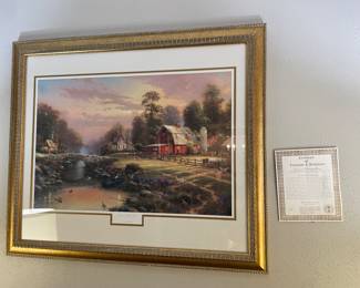 Thomas Kincaid framed art with COA