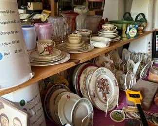 plates, tea cups, 