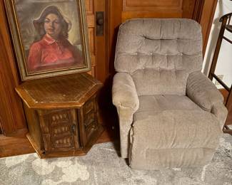 chair, table, wall art
