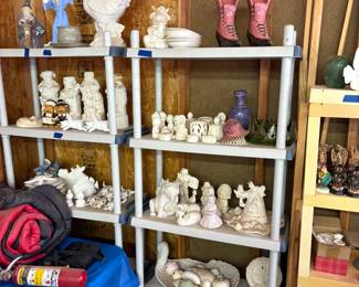 greenware, bisque, ceramic pieces, shelving