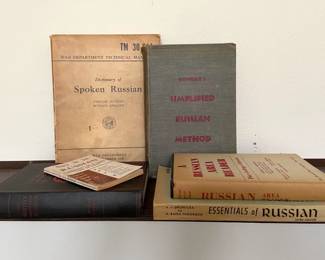 Collection Of 1940s And 50s Russian Language Books US War Russian Dictionary
